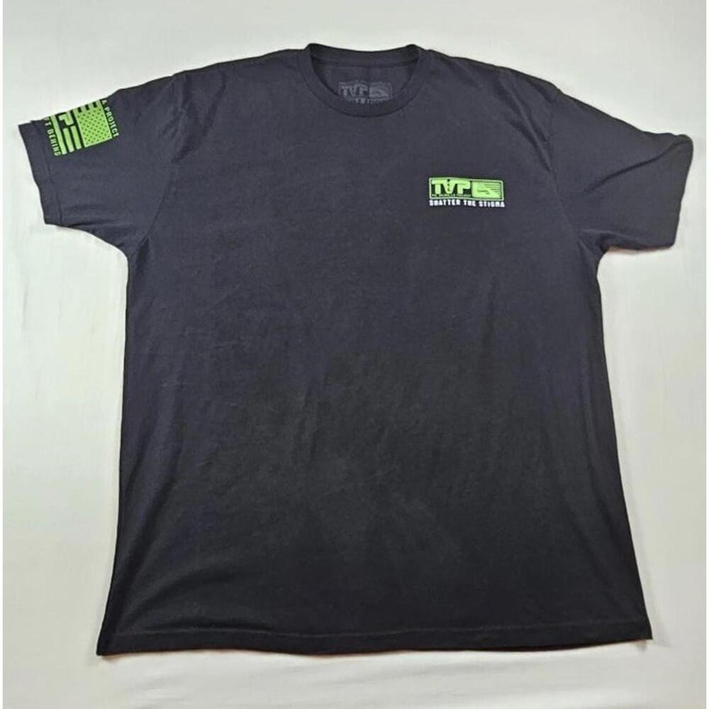 Veterans TVP Tshirt Size 2XL Gray‎  And Green Flag